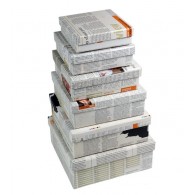Jeu de 6 boites gigognes INKE en papier et carton recyclé